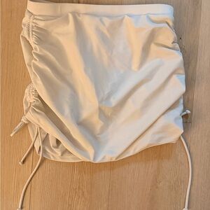 Cream Ruched Mini Swim skirt